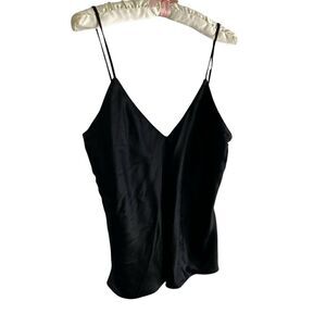 Vintage Fritzi Camisole Top Women's Size Large Black Satin